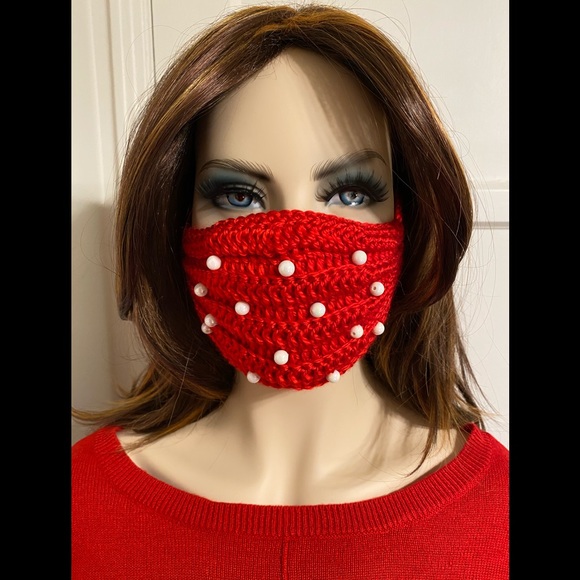 Decorative Hand-knitted Face Mask - Picture 4 of 11